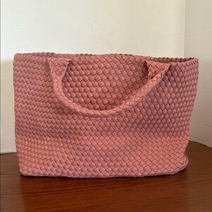 Elegant Pink Braided Tote Bag